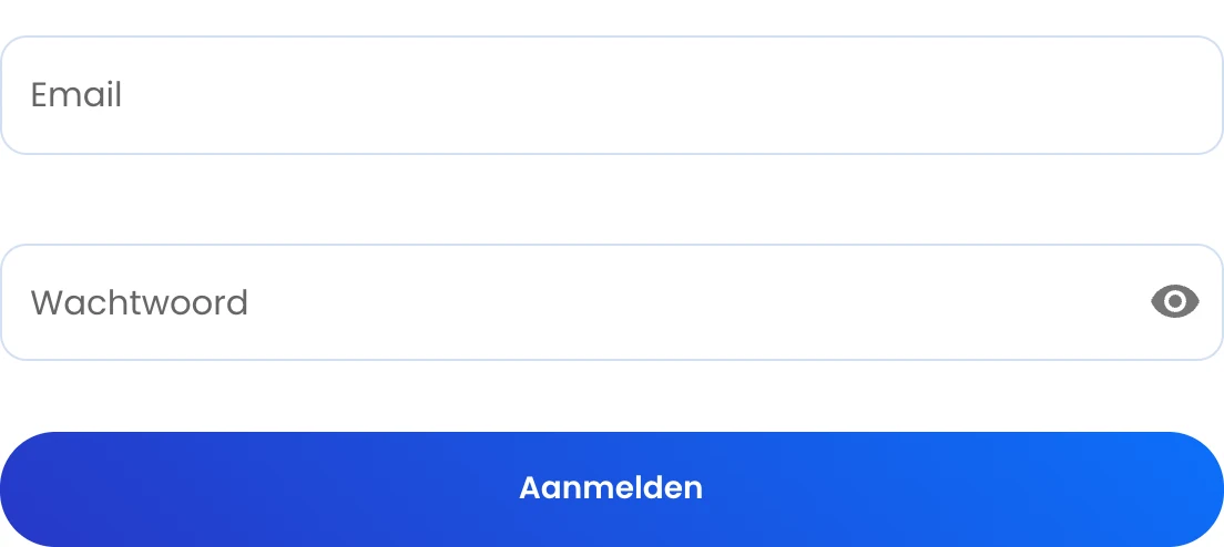 Het aanmeldscherm van Astro met de velden Email en Wachtwoord