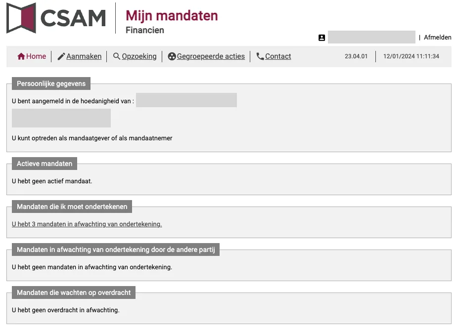 Het persoonlijke mandatenoverzicht in CSAM
